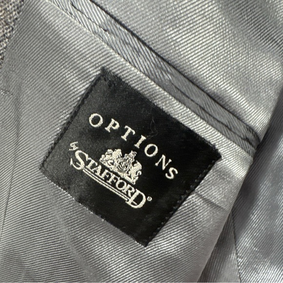 Gray Stafford Wool Blazer with Elbow Patches Sz 44R Made in USA - Picture 8 of 12